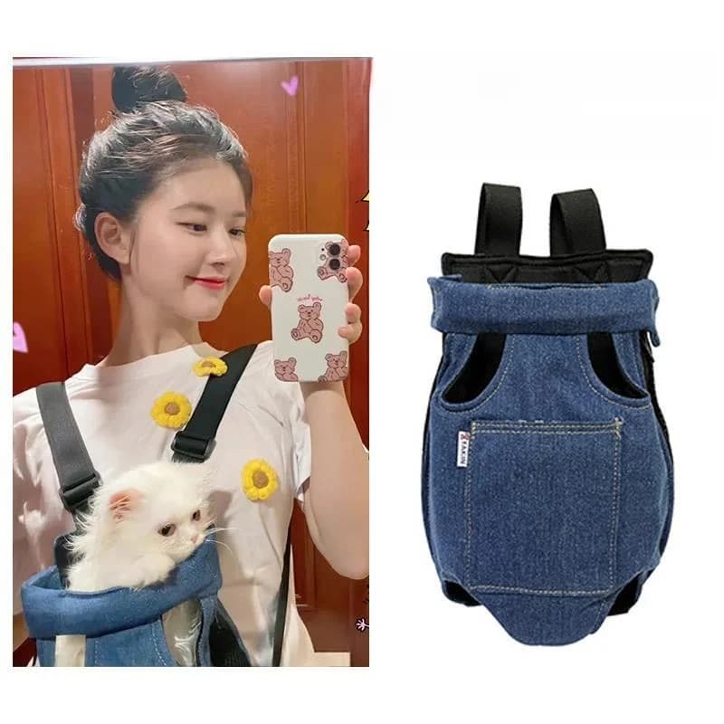 Borsa Portatile a Tracolla per Cani, Trasportino Traspirante Anti-Fuga per Cani e Gatti