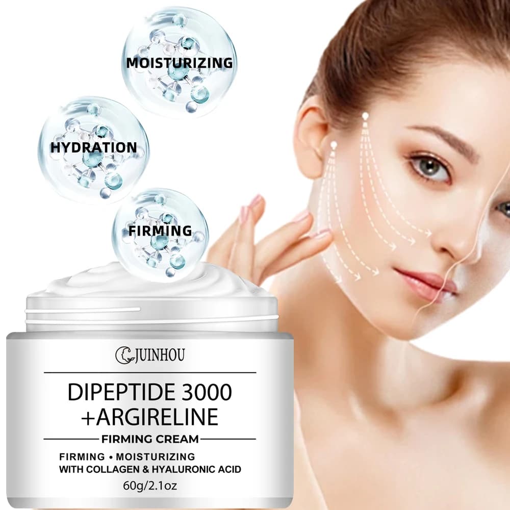JUINHOU Crema Viso Rassodante e Idratante con Esapeptide, Previene la Ruvidità, Migliora la Secchezza e Rassoda e Tonifica la Pelle
