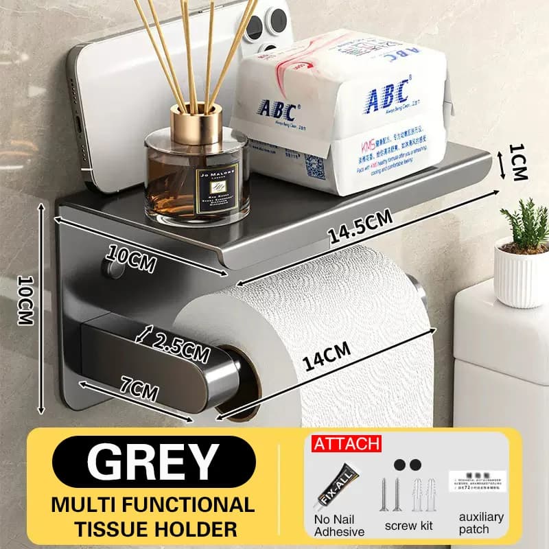 Heavy Duty Punch Free Toilet Paper Rack Wall Mount Bathroom Tissue Holder for Hotel Engineering Decoration