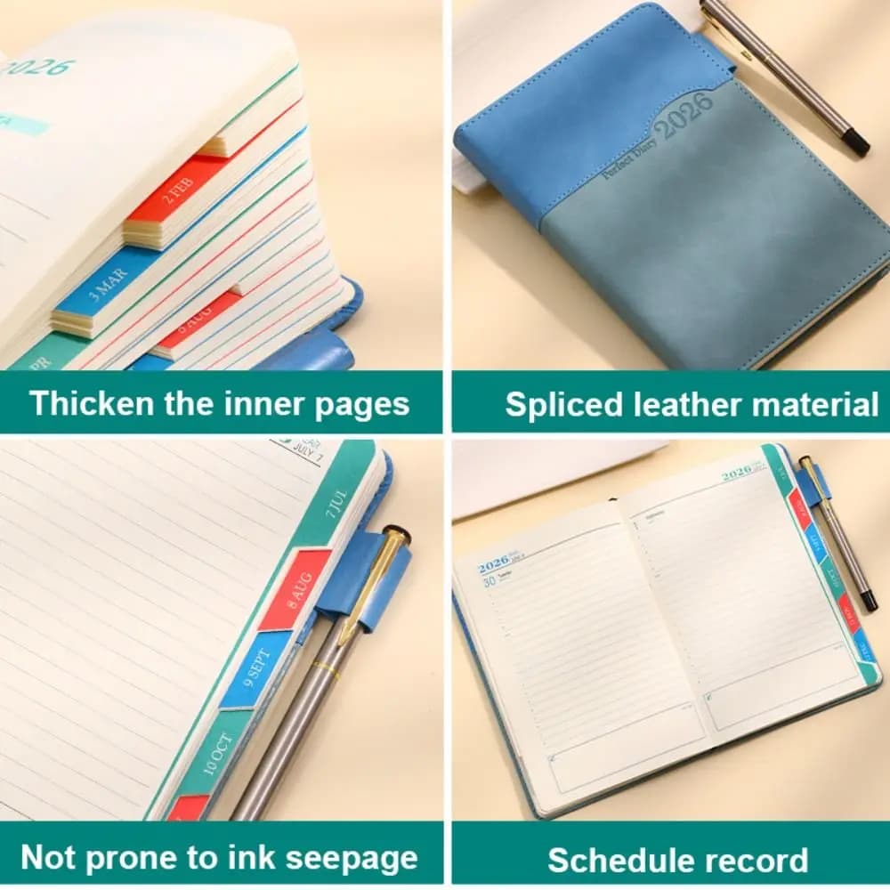 Agenda Planner 2026 per 365 Giorni, Blocco Note con Carta Spessa in Inglese, Formato A5, Quaderno per Pianificazione, Organizzazione Efficiente e Autodisciplina