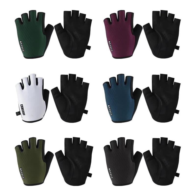 Mcycle Cycling Gloves in half summer breathable anti-slip fingers with SBR shockproof padding for MTB and road bike