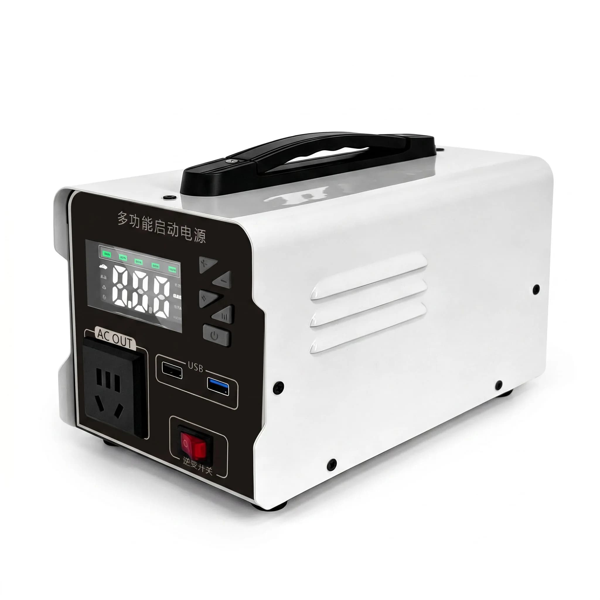 LiFePO4 Car Jump Starter 220V AC Inverter Portable Power Station 12V Battery Booster Tire Inflator USB-C PD
