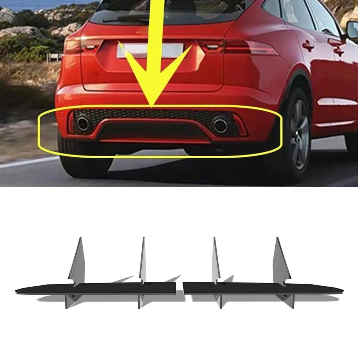 Per Jaguar E-PACE 2018-2022 Spoiler Posteriore per Auto, Diffusore, Parte di Modifica, Protezione Paraurti, Accessori Auto