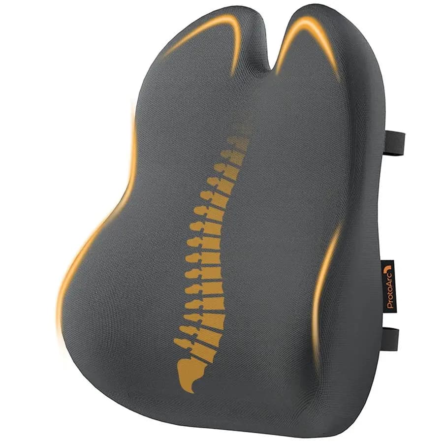 Lumbar support cushion for office chair, memory foam back support cushion to relieve lower back fatigue, desk chair with lumbar cushion