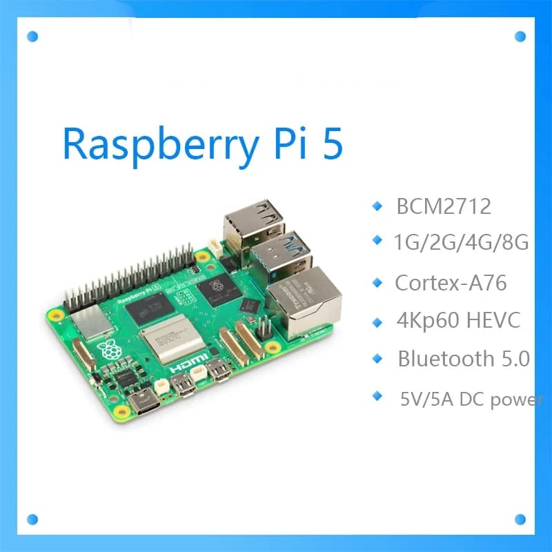 Ufficiale Originale Raspberry Pi 5 Cortex-A76 Linux 4GB 8GB Scheda di Sviluppo Braccio Python programlama PCIe Gigabit Ethernet USB3.0
