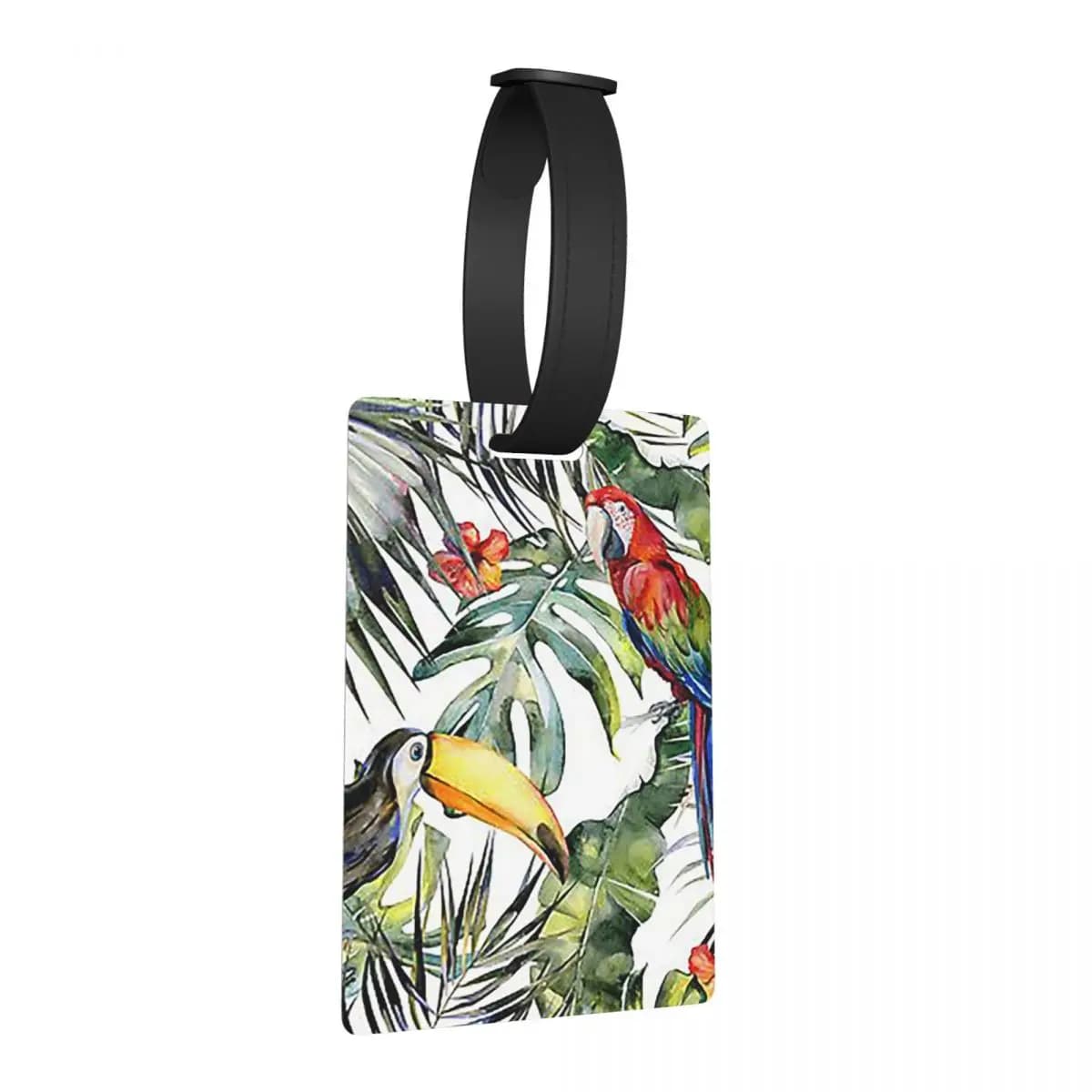 Etichette per Bagagli con Motivi Tropicali, Accessori per Valigie, Tag per Bagagli da Viaggio, Porta Etichette con Nome e Indirizzo