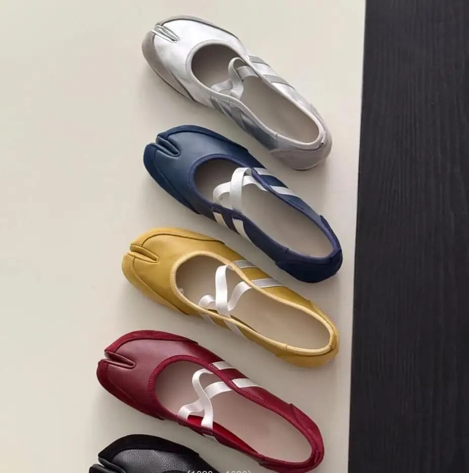 Ballerine Tabi Ninja da Donna con Punta Divisa, Scarpe da Passeggio, Mocassini Mary Jane, Calzature con Suola Morbida