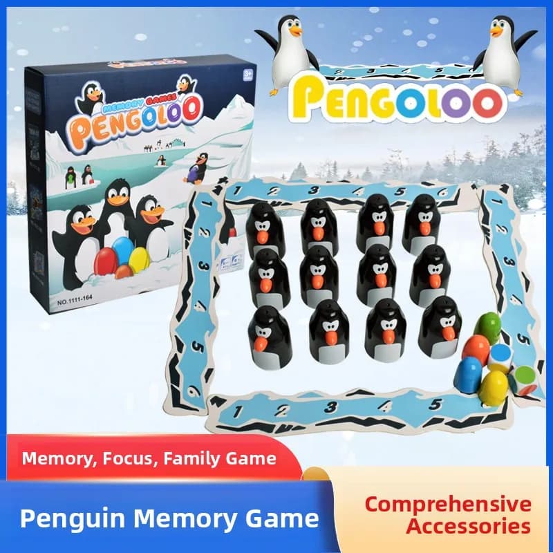 Antarctic Penguin Memory Chess Board Game Toy, Kids' Memory Training, Educational Family Interactive Play Set