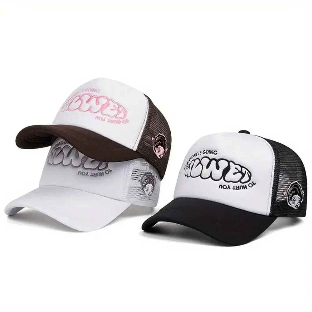 EVERYONE IS GOING Berretto da baseball Cappello per protezione solare Lettera Ricamo Berretto da camionista Berretto snapback casual traspirante Uomo Donna