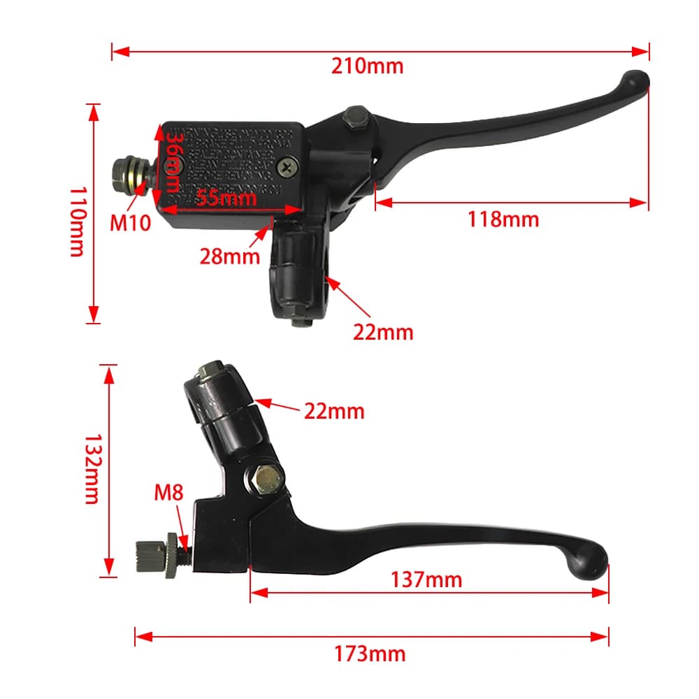 ‌ Pompa freno moto e maniglia frizione - Pompa freno idraulica per ATV, Pit Bike, Dirt Bike, Quad, Scooter