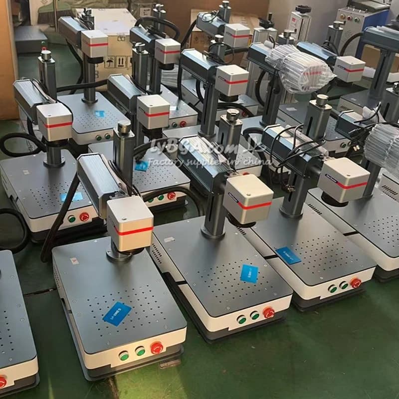 JPT Raycus 20W 30W 50W 100W Fiber Laser Marking Machine for Metal Engraving and Cutting with Double Red Light Laser Head