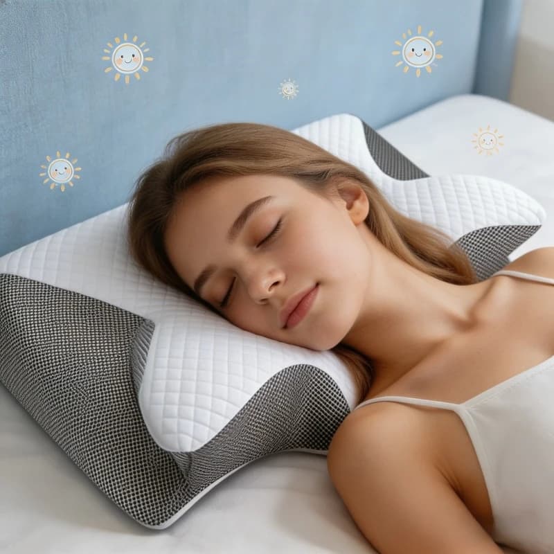 Cuscino Cervicale in Memory Foam a Forma di Farfalla, Cuscino Ortopedico per Massaggio Cervicale a Lento Ritorno, Cuscino Ergonomico Confortevole per Dormire