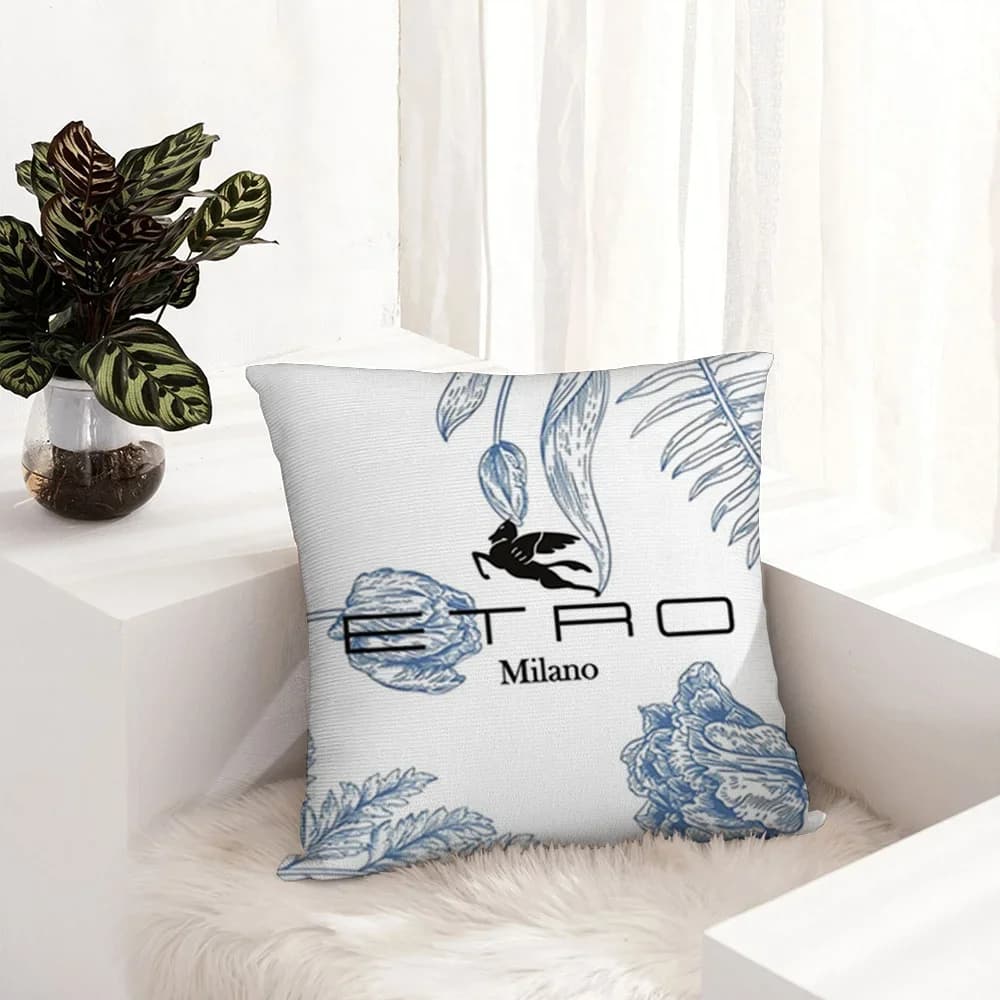 Federa per cuscino E-ETRO-o alla moda di lusso leggero, in tessuto peluche, morbida federa per cuscino per divano con stampa fronte-retro