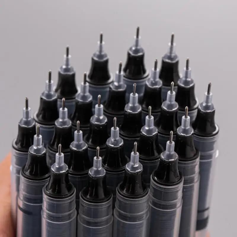 Set di 10 Penne Gel 0.5mm, Penne a Inchiostro Liquido Tipo Ago, Penne a Sfera per Scuola e Ufficio, Articoli di Cancelleria