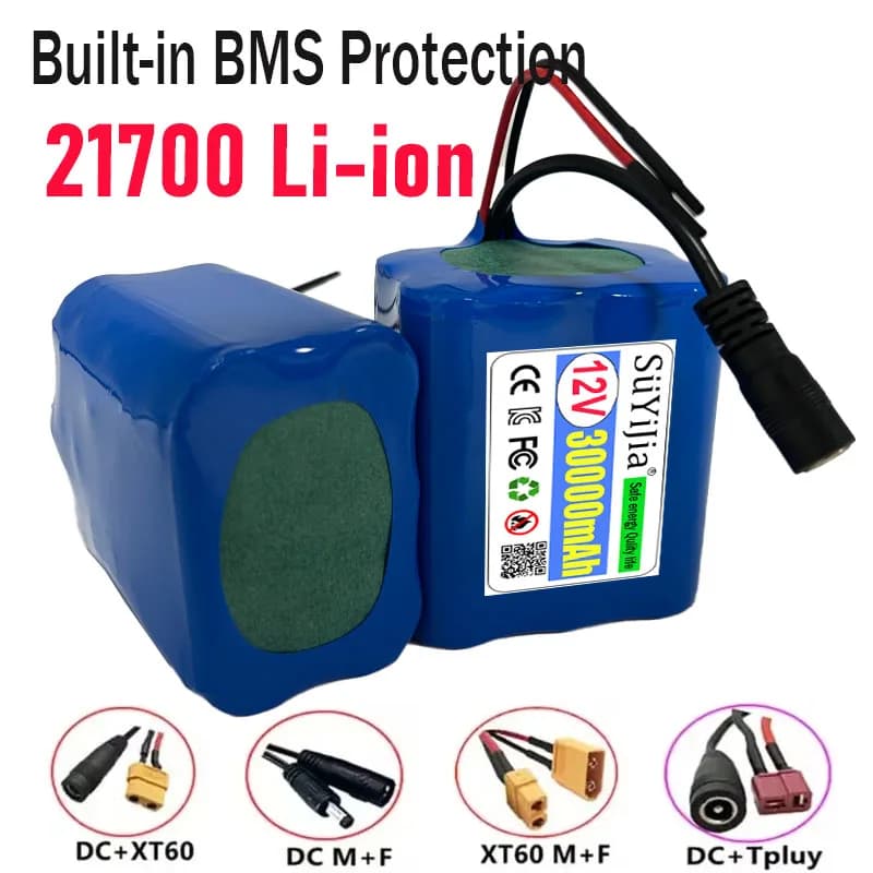 Batteria al Litio 21700 12V 30000mAh D50B per GPS, Bait Boat, Citofono per Ascensore, Videocitofono, Luce di Emergenza