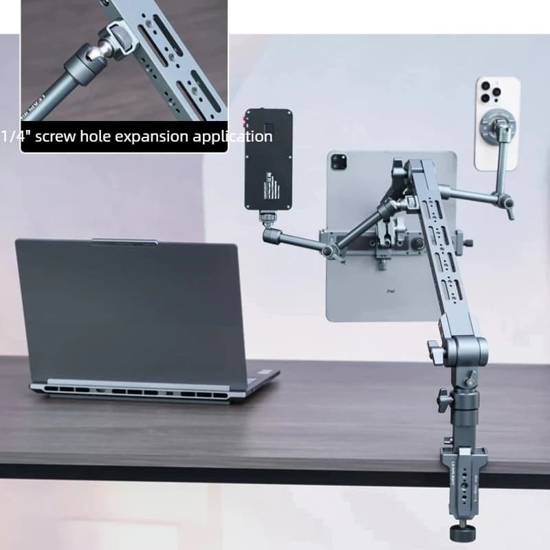 Aluminum Alloy Cantilever Arm Stand Camera Tablet Desktop Mount Adjustable Metal Phone Support Live Streaming Shooting Holder
