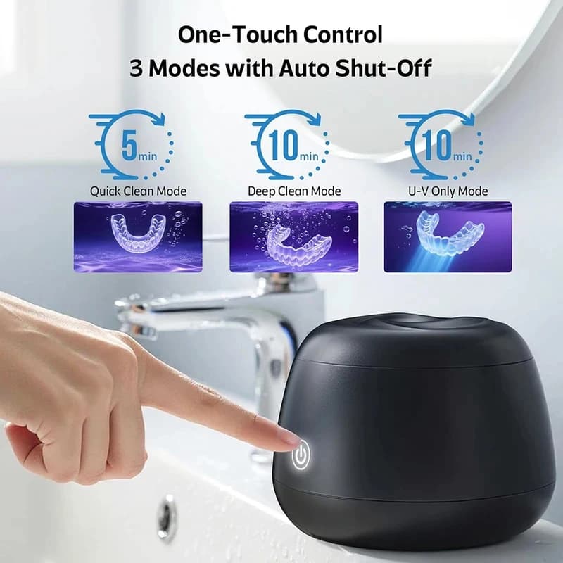 Nuova Macchina Pulitrice a Ultrasuoni per Apparecchi Ortodontici 48kHz 200ML con Pulizia Profonda UV per Bretelle, Paradenti e Protesi Dentarie