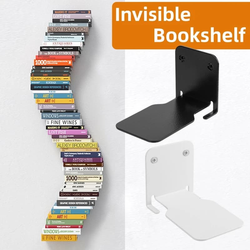 Invisible Floating Bookshelf Floating Book Organizer Wall Indoor Storage Accessories Suit Heavy Duty Metal Shelves For Books New