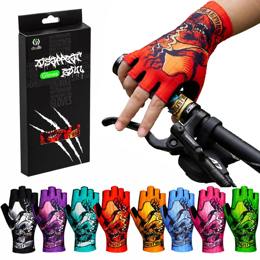 Chooee Cycling & Fitness Half Finger Gloves for Men Women, Anti-Slip Anti-Shock Bike Gym Workout Gloves, Breathable Anti-Sweat