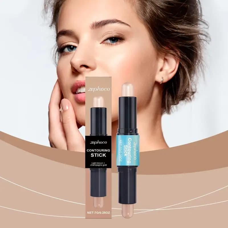 Stick Contouring 2-in-1 con Correttore e Illuminante a Doppia Punta, Lunga Durata, per Contouring Viso e Naso