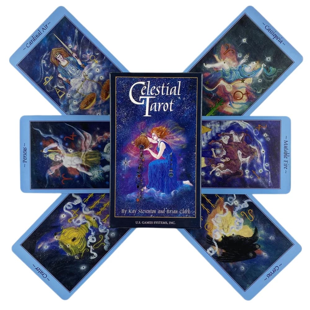 Versione Inglese dei Carte dei Tarocchi Celesti, Gioco da Tavolo per Divinazione, Edizione Guida per Feste Familiari