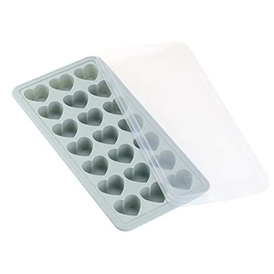 Stampi per Cubetti di Ghiaccio a Forma di Cuore con Coperchio, Stampo per Cioccolato, Stampi per Ghiaccio Facili da Sformare, Stampi in Silicone per Cubetti di Ghiaccio, Gelatina, Cottura