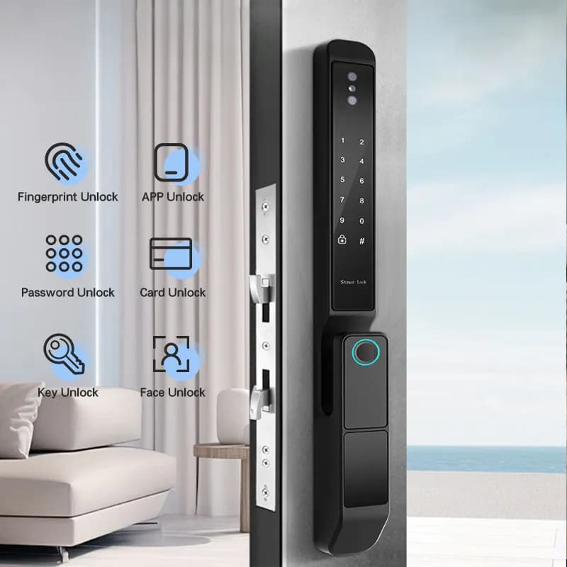 Serrature intelligenti serie di fascia alta Tuya APP Controllo impronta digitale Wifi Serratura intelligente senza chiave con fotocamera