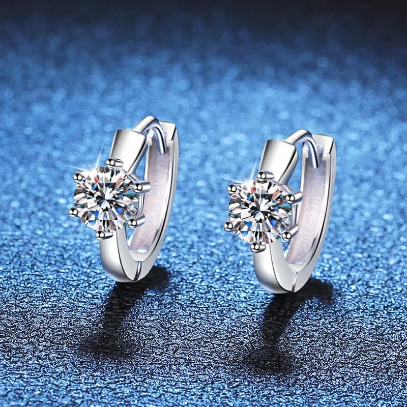 Orecchini Moissanite D-Color Set classico in oro 18 carati con diamanti Sei artigli Orecchini in platino Moissanite da 0,5 carati PT950 Imprint