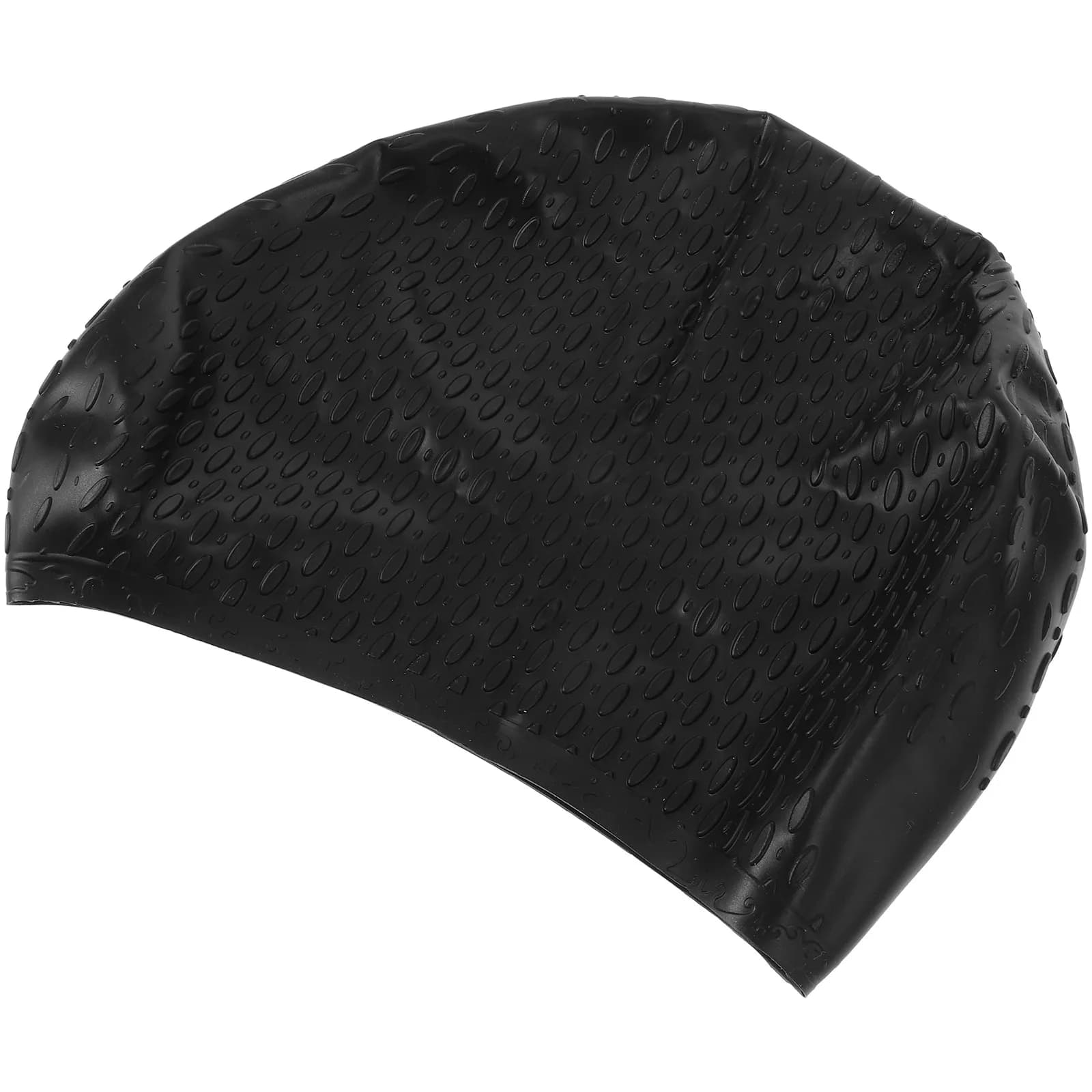 Black Waterproof Silicone Swimming Cap Flexible Eco Friendly Protect Hair Corrosion Disinfectant