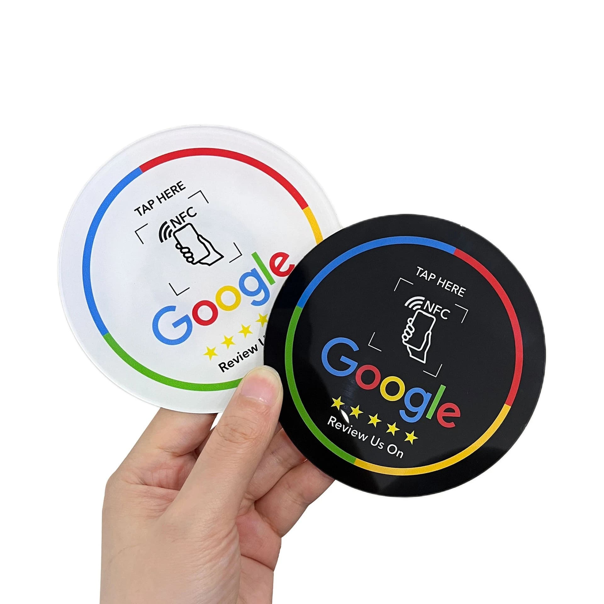 Programmable 13.56Mhz Google round Review Card NFC round Patch Card Brand Holder for Google Review Display