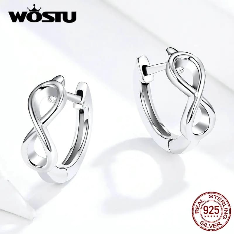 WOSTU 2019 Nuovo 100% Reale 925 Sterling Silver Amore Infinito Orecchini Con Perno Per Le Donne Che Fanno Argento Orecchini Regalo FIE743