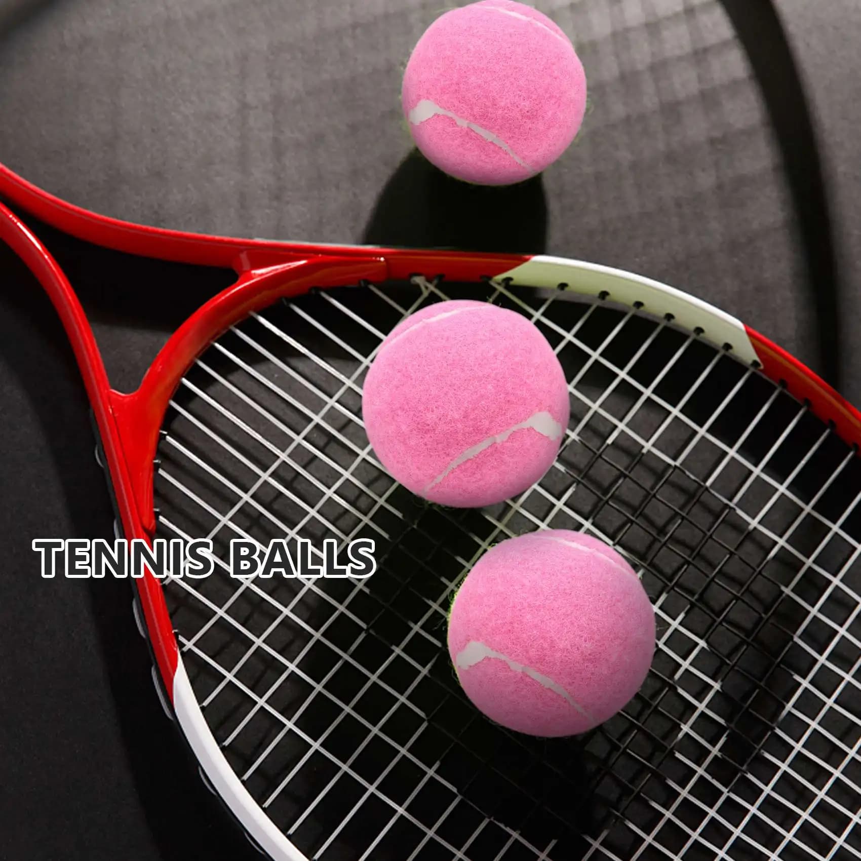 Confezione da 6 palline da tennis rosa, resistenti all'usura, elastiche, da allenamento, 66 mm, per principianti, per club, ecologiche