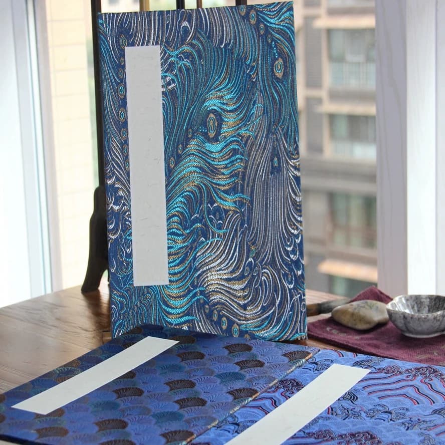 Handmade Chinese Xuan Paper Sketchbook Acid-Free Silk Song Jin Cover Antique Patterns Ideal for Sumi-e Watercolor Calligraphy