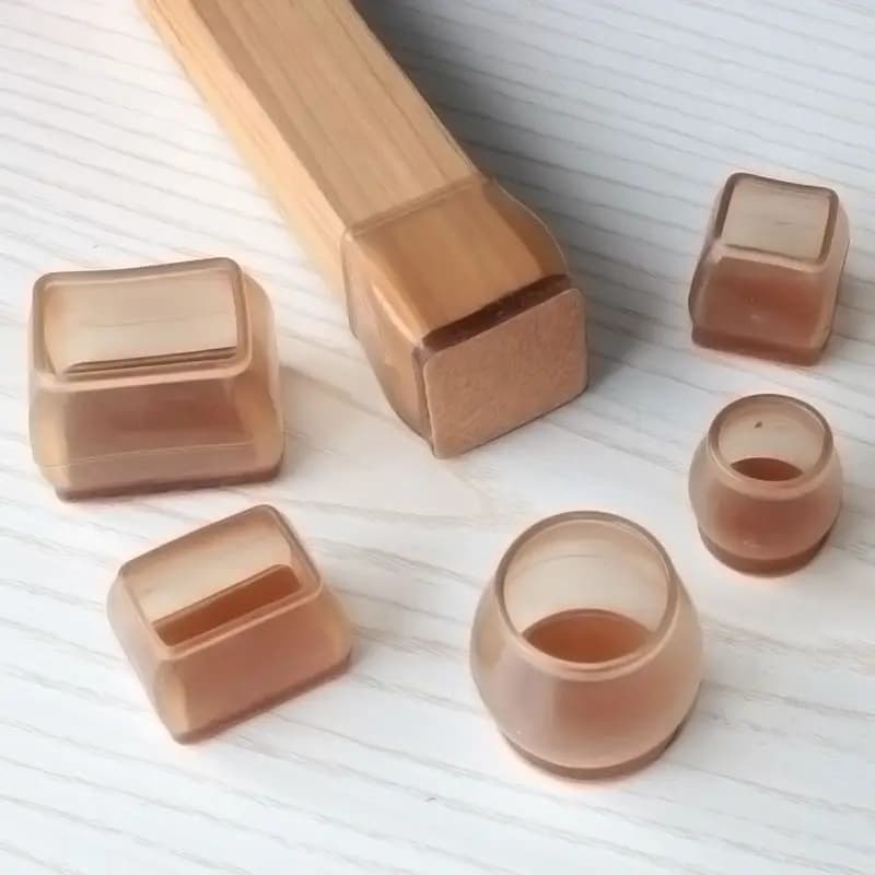 16PCS Protezioni per le gambe delle sedie Cuscinetti rotondi in feltro per pavimenti in legno Coperture in silicone Cursori per le gambe dei mobili Cappucci antiscivolo Riducono il rumore
