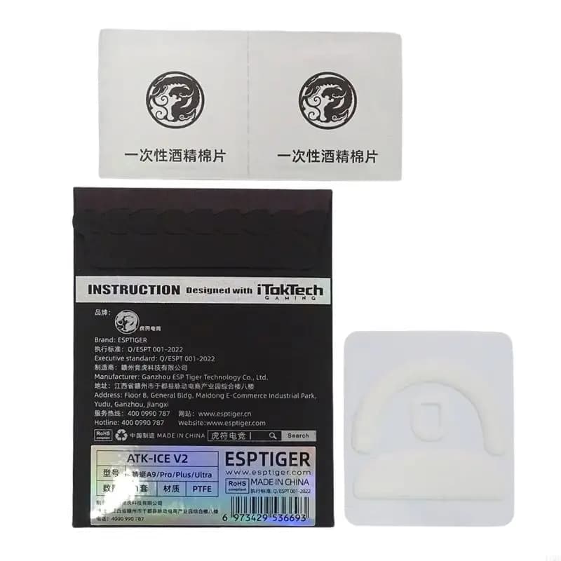 2025 Nuovo 1 Set Pattini per Mouse da Ghiaccio per ATK A9 Piedini per Mouse Pad Scivola Piedi Curvi