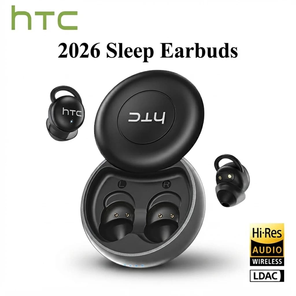 HTC NE91 Earphones Sleep Noise Cancelling Earbuds Headphones Dual ANC Headsets Secure Fit Design Bluetooth HiFi Audio For Music