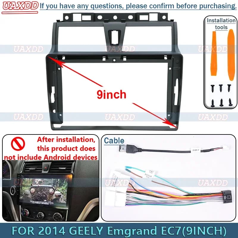 Per il 2014 GEELY Emgrand EC7 9 pollici Radio Android Stereo Frame Panel Fascia cruscotto CD lettore multimediale cablaggio navigazione