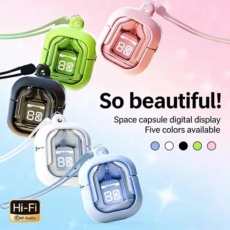 AIR31-(Acquista le cuffie e ricevi custodia protettiva + cordino) Auricolari da gioco Bluetooth 5.3 con riduzione del rumore, audio HD HiFi stereo, auricolari wireless