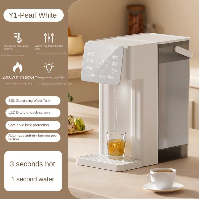 Nuovo distributore di acqua istantanea da tavolo per casa intelligente da 3 litri senza bollitore elettrico per ufficio a riscaldamento rapido verticale