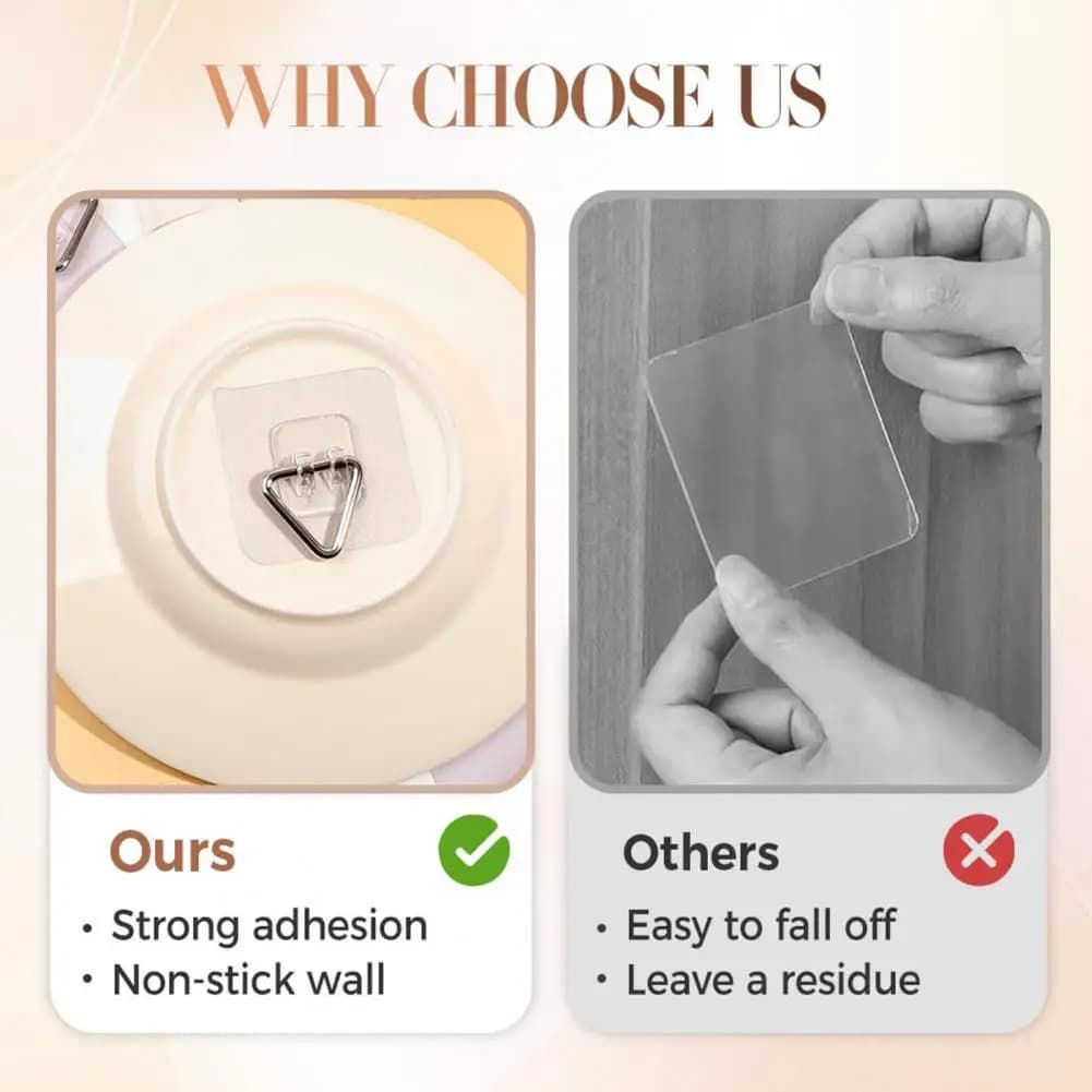 Sturdy Plastic Hangers Panel Wall Hanging Racks 10/20/30pcs Adhesive Plate Hangers Strong Load-bearing Wall Hooks Easy