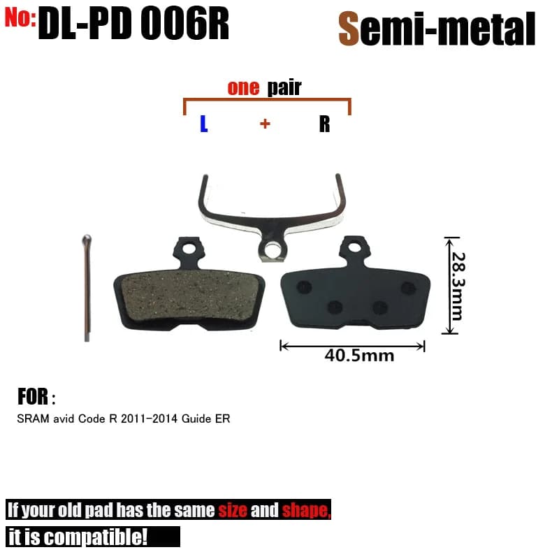 10 Paia di Pastiglie Freno a Disco Semi-Metalliche BK per MTB, Bicicletta, Compatibili con AVID Code R SRAM 2011-2014 Guide ER