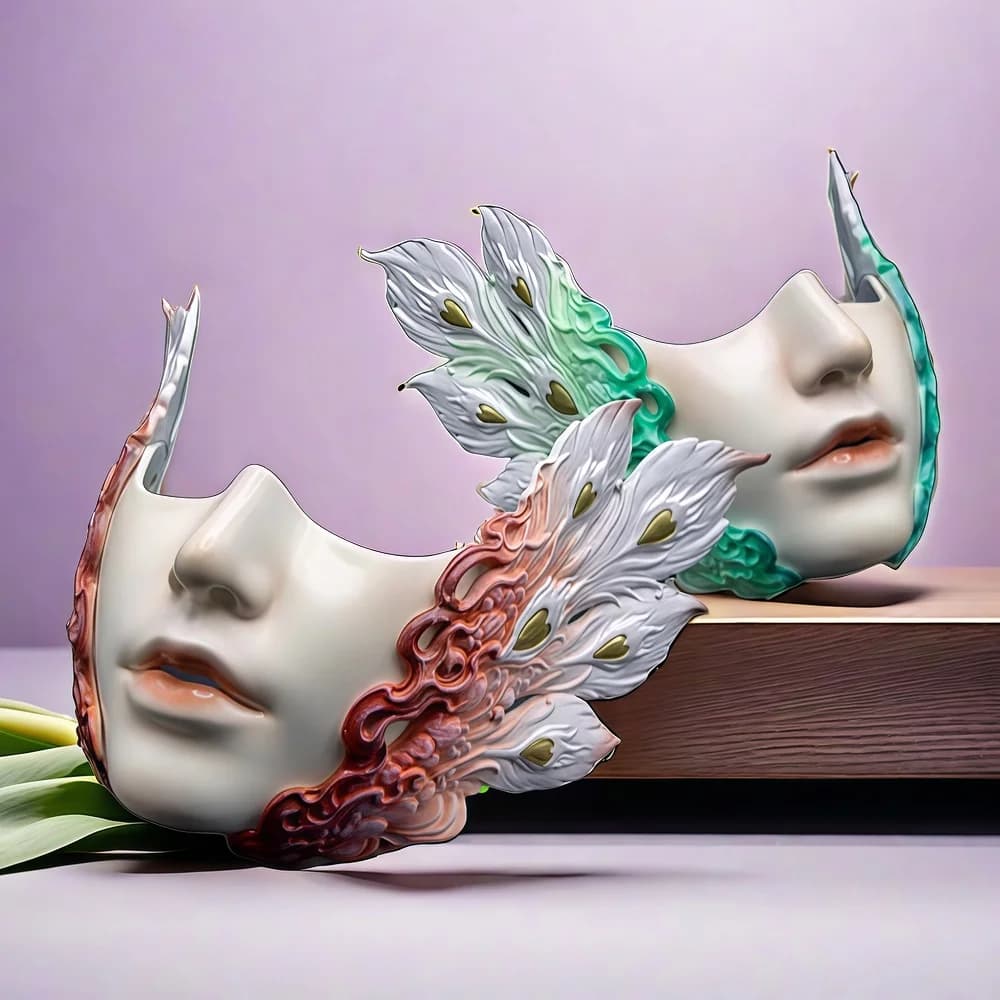Maschera per il viso inferiore con sfera di trucco squisita di fascia alta per accessori cosplay di danza cinese Ornamento per la decorazione della casa