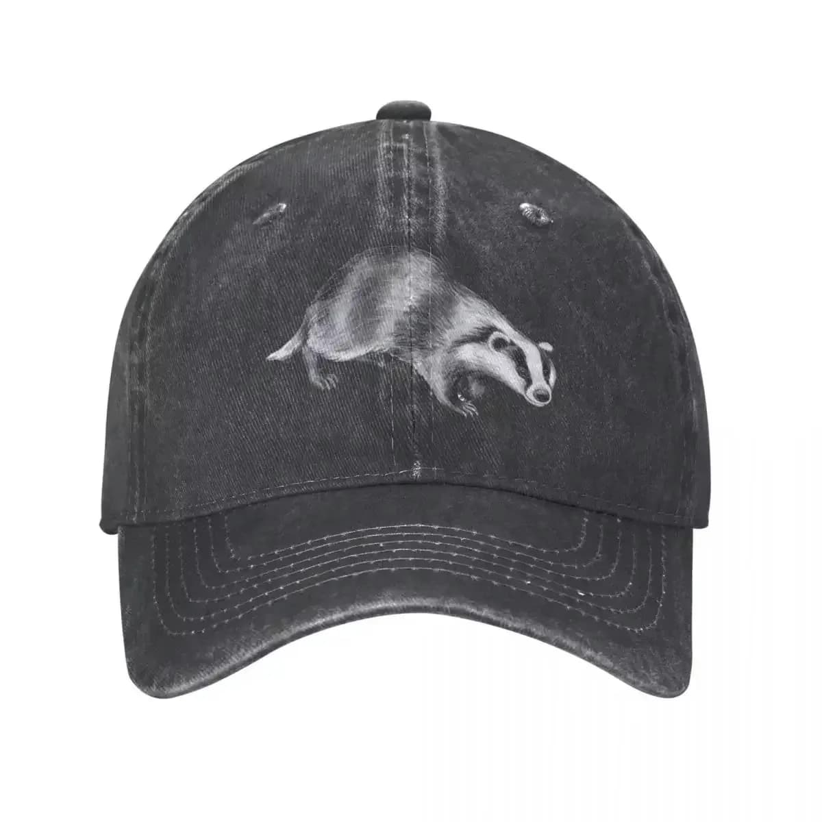 Cappellino da Baseball in Denim Lavato con Grafica di Cinghiale, Regolabile, per Sport all'Aperto e Uso Casual