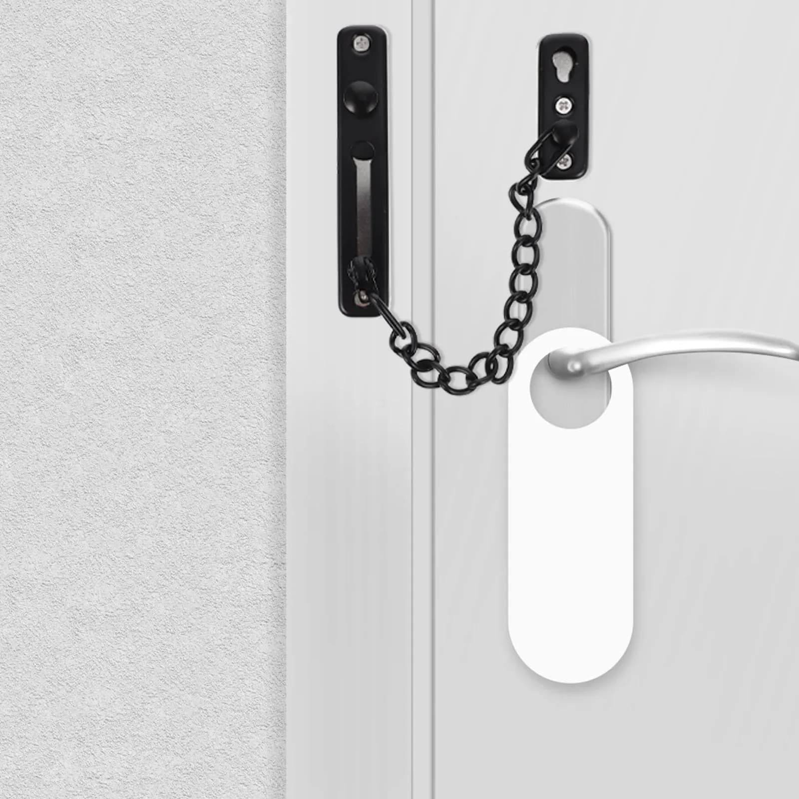 Stainless Steel Door Chain Lock Heavy Duty Childproof for Inside Front Doors Extra Safety Lock No Drill Required