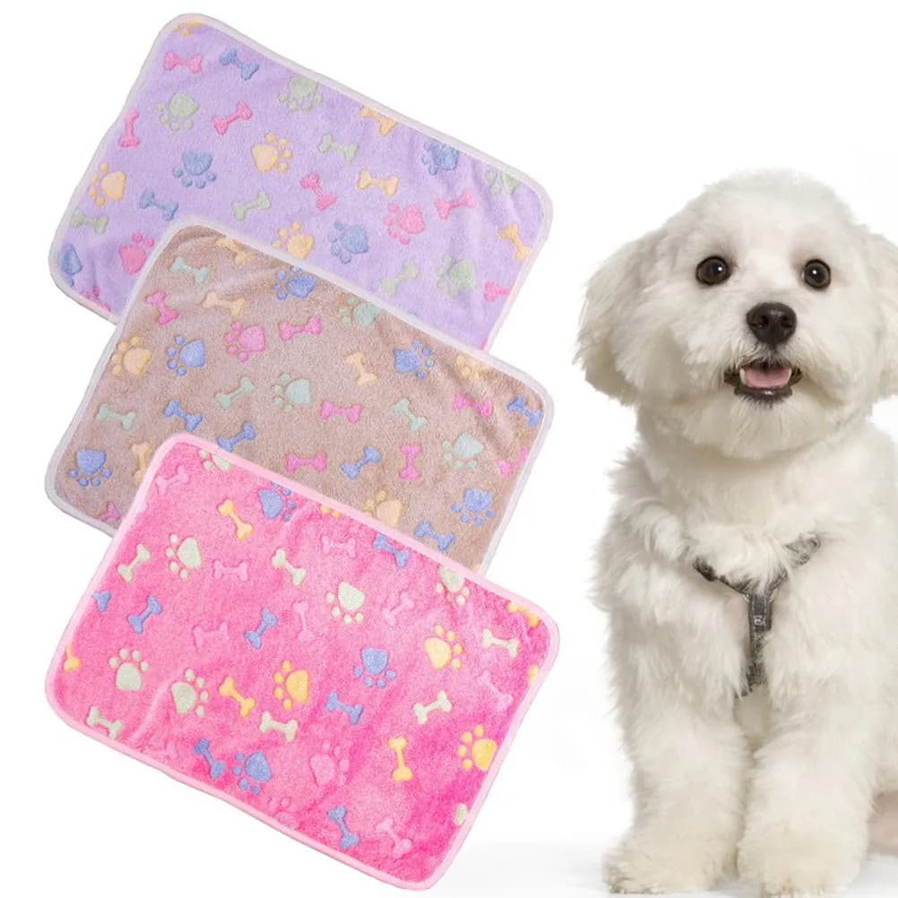 Coperta per Animali Domestici, Tappetino per Cani e Gatti, Morbido e Caldo Cuscino per Dormire 60x40cm, Marrone, Coperta in Pile per Divano e Viaggio