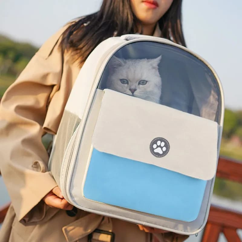 Zaino a tracolla con design a capsula spaziale morbida e traspirante per trasportino per piccoli animali domestici con chiusura a cerniera per cani gatti portatili