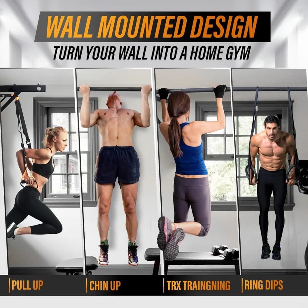 Wall mounted heavy load traction bar – Pull up multi-grip / Traction bar for ceiling mounting / Carpentry stand for home gym