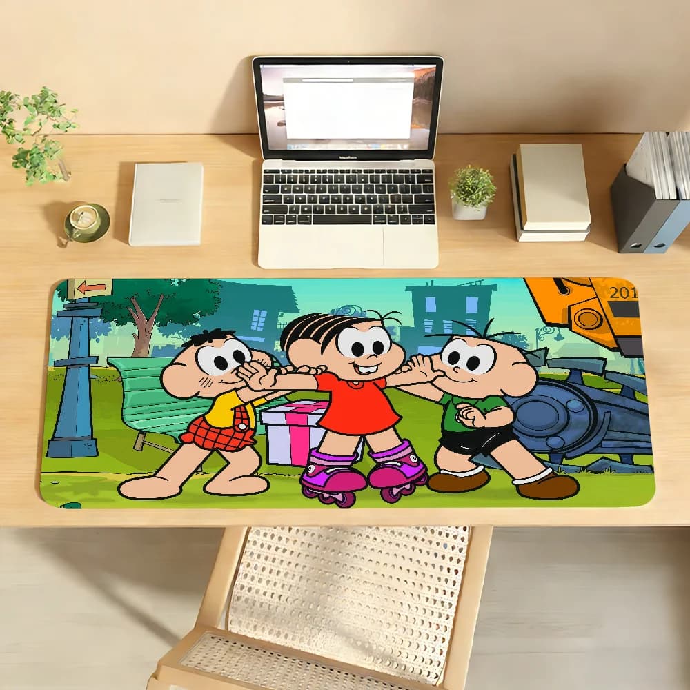 Tappetino per mouse Comic M-Monica F-Friends, antiscivolo, con bordo bloccabile, accessori per PC e laptop, in gomma, per ufficio, tastiera, grande, XXL, per giochi, da scrivania