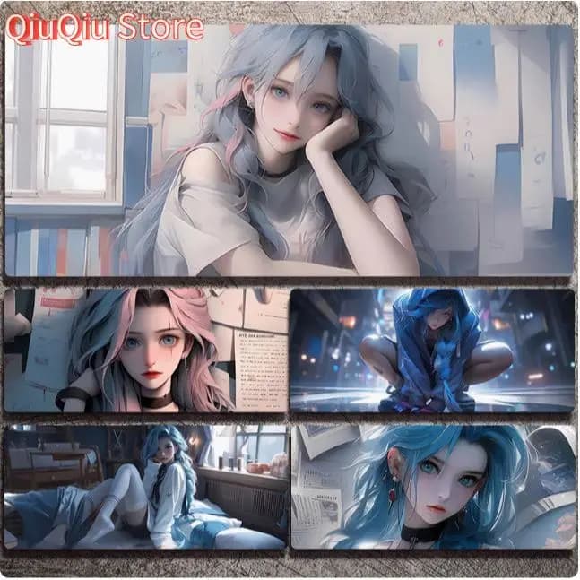 Tappetino per mouse anime grande bella ragazza | Decorazione per scrivania da studio con tappetino per mouse da gioco