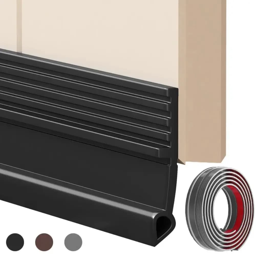 1PC 1m/39.37inch Door Draft Stopper Self-adhesive PVC Door Bottom Sealing Strip Noise Reduction Insect Prevention Thickened Drau